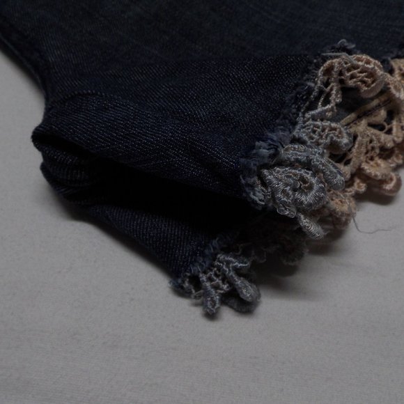 Institute Liberal lace bottom raw‎ hem denim shorts 14 - Picture 12 of 15